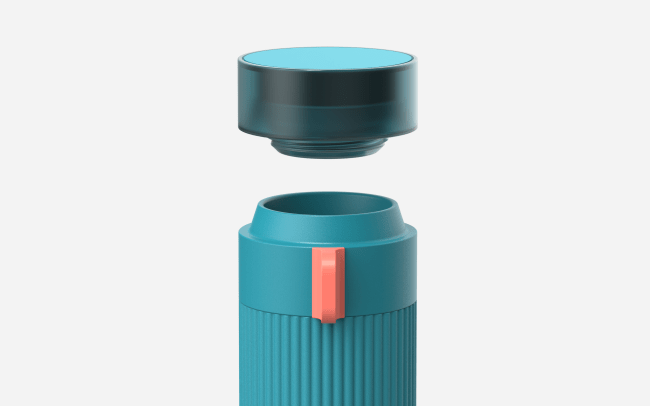 Coway Vennu tumbler close-up detail, concept render