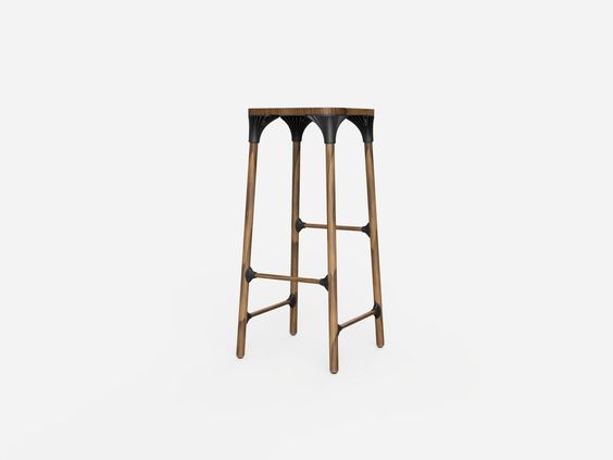 Lamella bar stool concept render